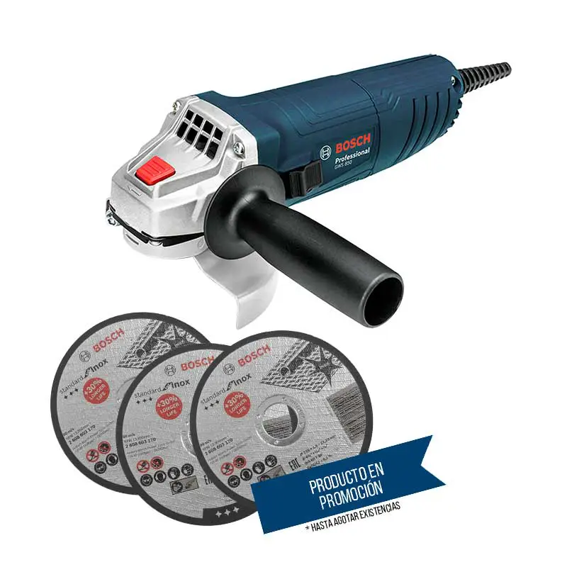 Miniesmeriladora Bosch Professional GWS 850 4-1/2″ + 3discos