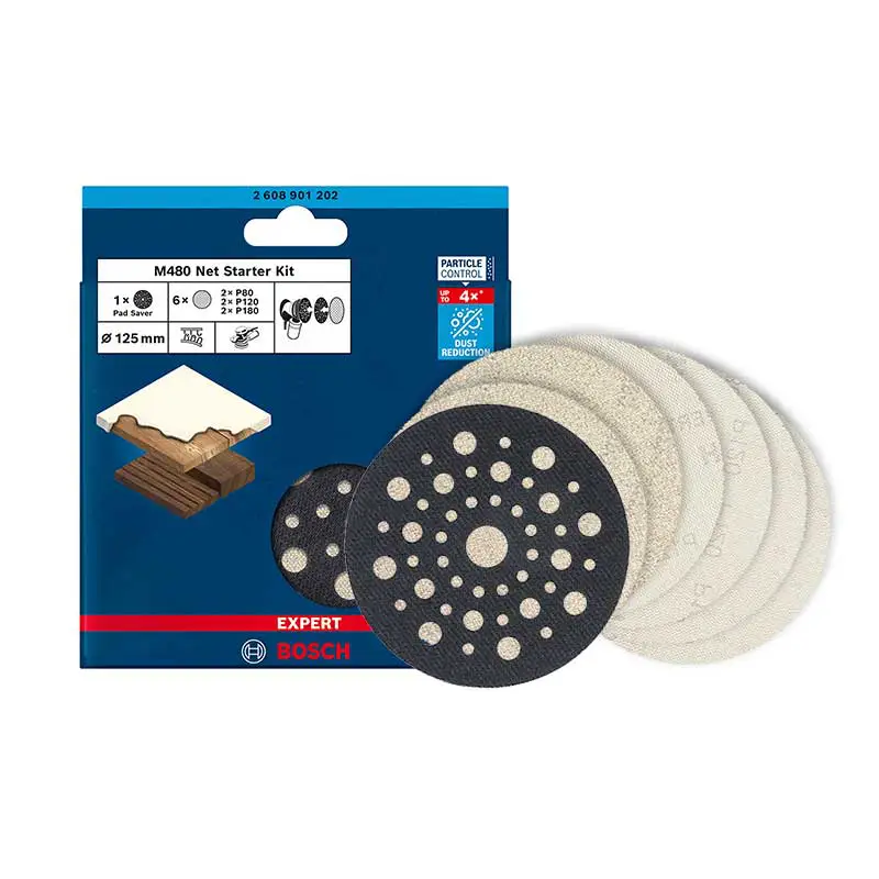 Discos de Lija Malla Bosch Expert M480 Lijadora 5 Pulg 7pzs