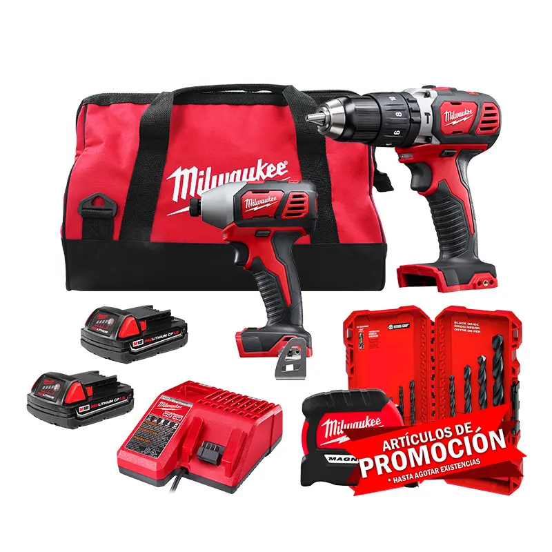 Milwaukee M18 Rotomartillo Y Atornillador 2697-22CT + Brocas