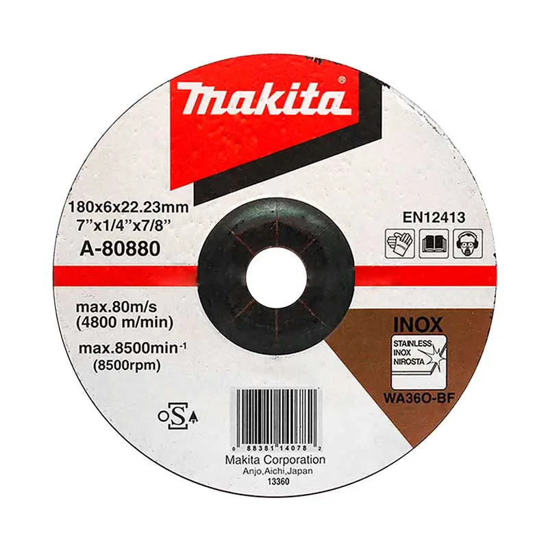Disco Abrasivo para Desbaste en Acero Inox 7″ Makita A-80880
