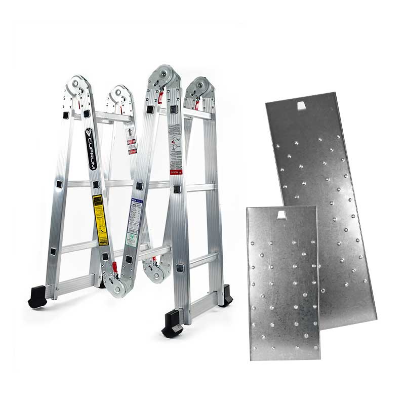Escalera Multiposiciones CUPRUM CON ANDAMIO 150 KG