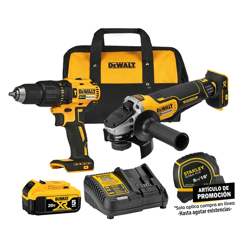 Combo Rotomartillo Dewalt Brushless + MINIESMERILADORA 5PUL