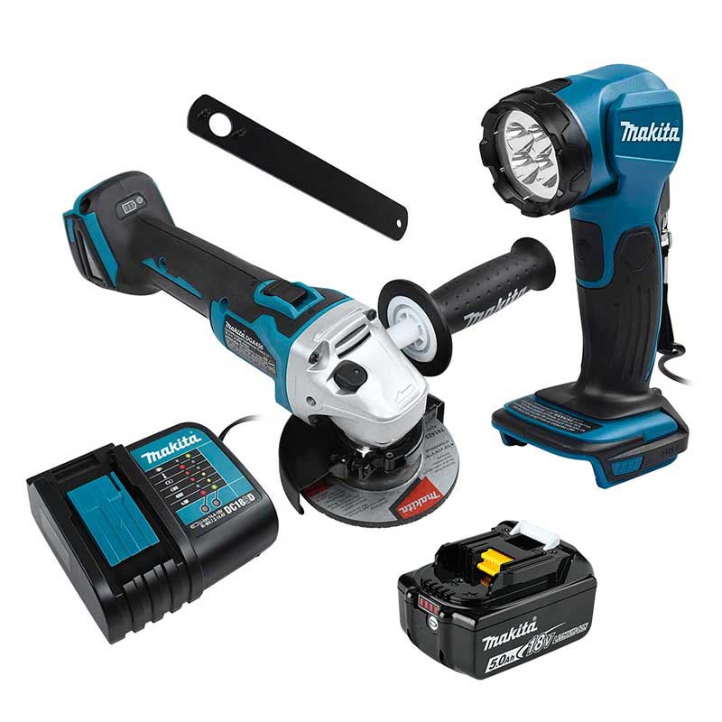 Miniesmeriladora BL Motor Makita DGA456STX2 18V 4-1/2 PULG