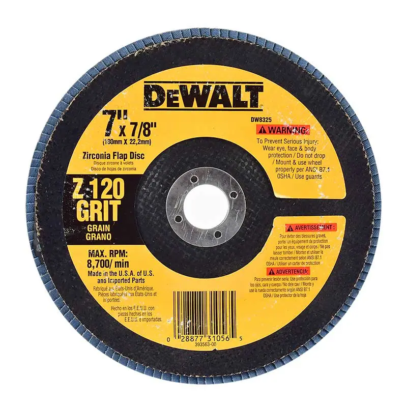 Disco Laminado Tela Zirconia Dewalt DW8325 de 7 Pulgadas