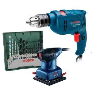 Kit Rotomartillo Bosch GSB 550 RE + LIJADORA ORBITAL + 15 BROCAS