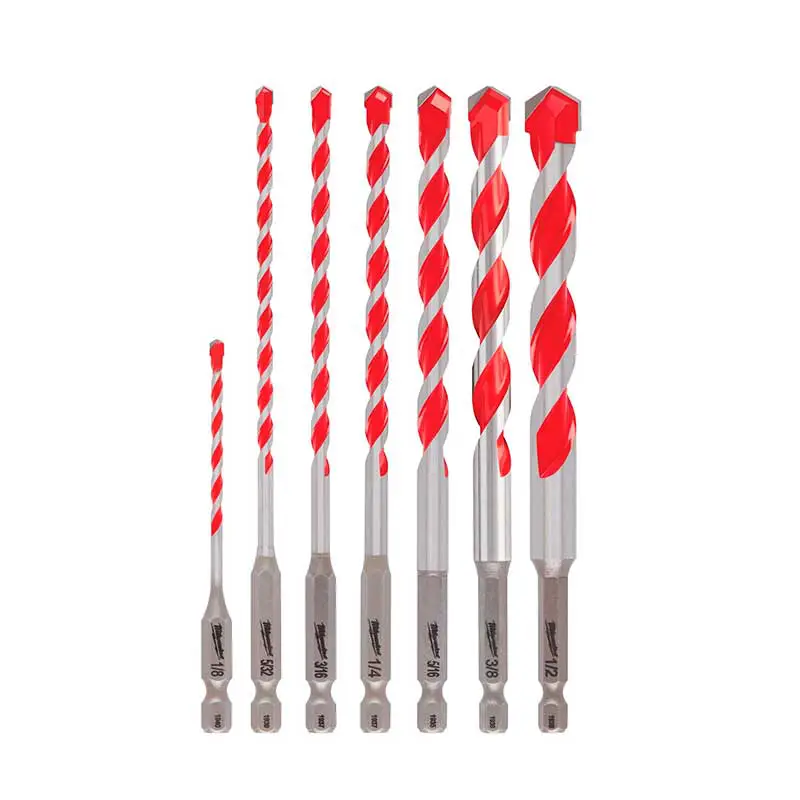 Juego Brocas de Carburo Concreto Milwaukee 48-20-9057 7PZS.