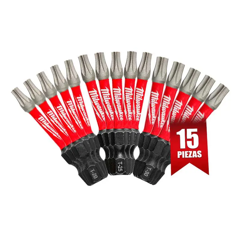 Juego de Puntas Torx Impacto Shockwave Milwaukee 2 Pulg 15pz
