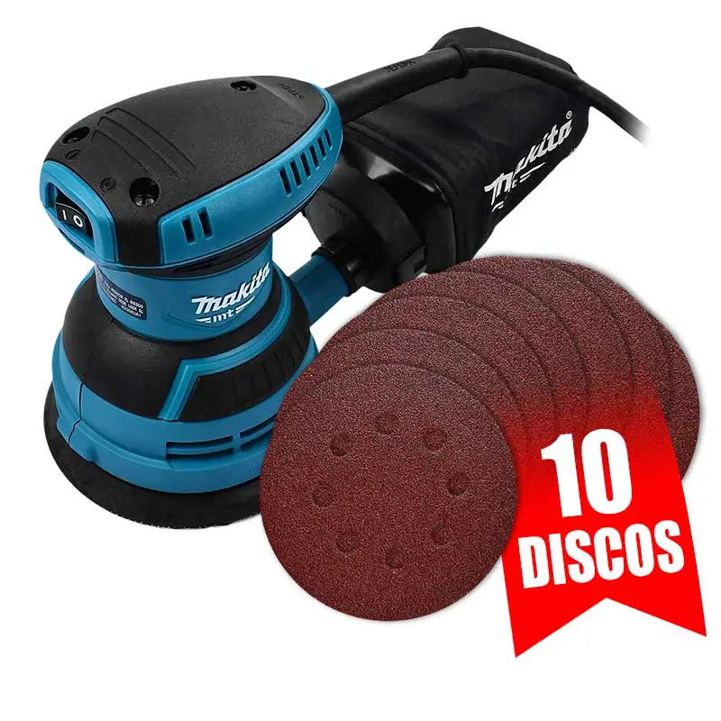 Lijadora Orbital MAKITA MT M9204 5PULG 240W + 10 LIJAS