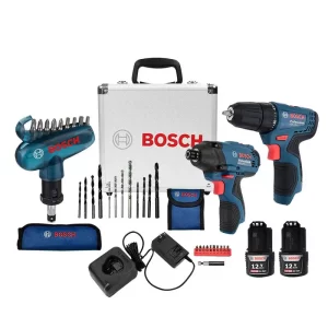 Taladro Bosch GSR 120-LI + Atornillador de Impacto + Acc